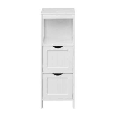 Armoire de Salle de Bains en MDF Blanc avec 2 Tiroirs 1 étagère Rebecca Mobili