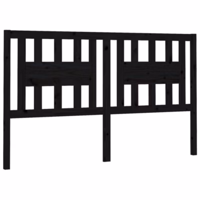 vidaXL Tête de lit Noir 126x4x100 cm Bois massif de pin 818664