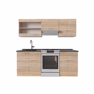 Vicco Cuisine Sonoma/Chêne doré 200cm , PT Anthracite
