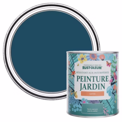 Peinture Bleue pour Jardin et terrasse, Finition Satinée – RUST-OLEUM – Uniforme 750ml