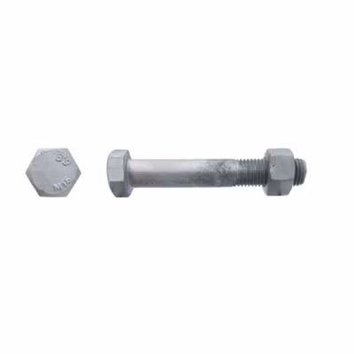 50 Boulons Charpente Tête Hexagonale F/Partiel 16 x 170 mm – 4014/4032 – 6.8 – Galvanisé – D-Work