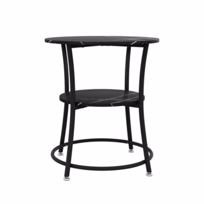 Vicco Table basse Marbre 50x55cm avec tablette