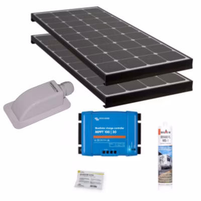 Pack  BLACK BOOSTER 2x Panneaux Solaires 120W + Régulateur solaire VICTRON 30A ANTARION