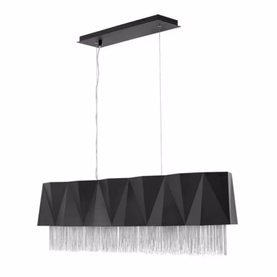 Suspension à 6 lumières Elstead Zuma, noir satiné, argent, E27