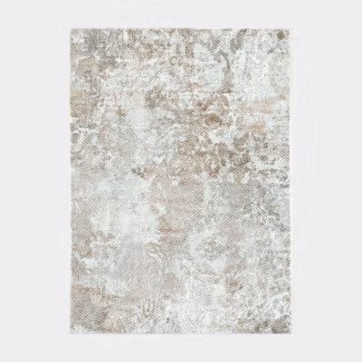 Tapis doux en velours – Archi – Blanc marbré marron et camel – 120 x 170 cm