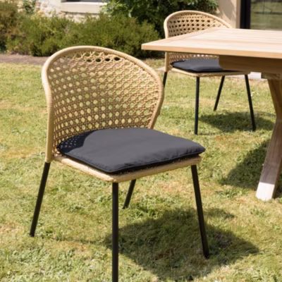 Lot de 2 chaises rotin synthétique couleur naturelle
