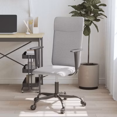 vidaXL Chaise de bureau réglable en hauteur gris clair tissu, chaise, chaise de travail, chaise en tissu, chaise 353017