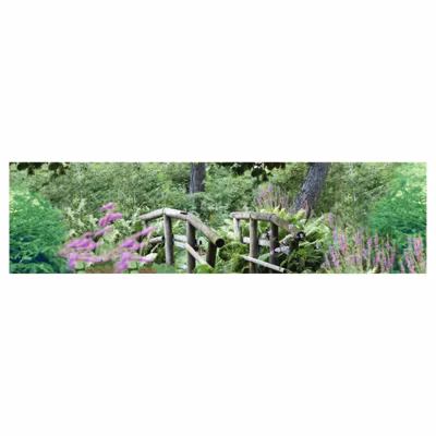 Brise vue imprimé JARDIN ANGLAIS, H.0.8 x L.3 m, 100% occultant, Made in France par Scenolia + kit de fixation offert