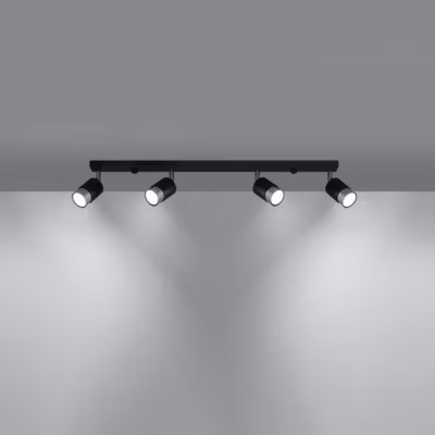 Plafonnier en acier 4 ampoules 3000K – 81x5x18cm Sollux