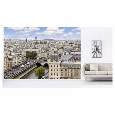 Papier peint intissé PRINTEMPS A PARIS 400 x 270 cm (LxH) – Tapisserie murale panoramique XXL, Made in France par Scenolia