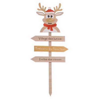 Pancarte renne en bois 120cm – feeric lights & christmas