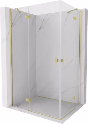 Mexen Mist-H Duo cabine de douche à charnières gauche 105 x 80 cm, transparent, or brossé – 8A5-105L-080P-55-00