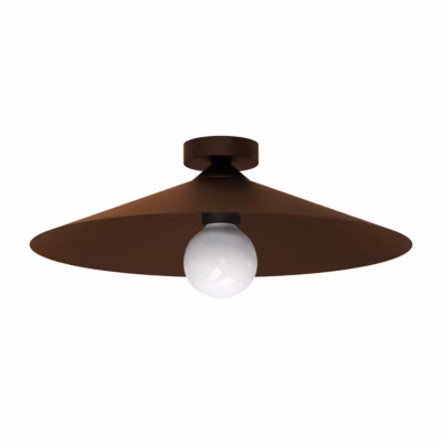 LUMICOM – CHAPEAU Plafonnier, 1XE27, max 42W, métal, marron corten, D40cm