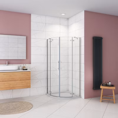Cabine de douche en quart de cercle chromé 80x80x195cm,Cabine de douche intégrale d&rsquo;angle,porte de douche pivotante