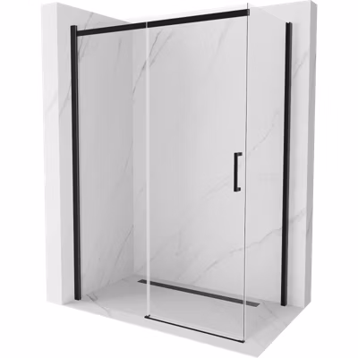 Mexen Omega cabine de douche coulissante 140 x 80 cm, transparent, noir – 825-140-080-70-00