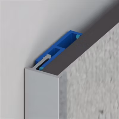 2x profilés en U noir intense grainé pour extrémités adaptés aux panneaux Kinewall Start de H de 216cm