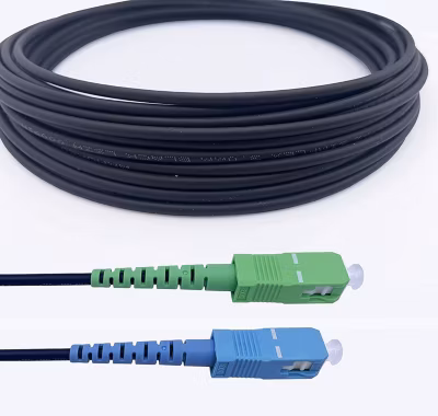 Elfcam – Fibre Optique 5m (Noir, Blindé Acier) – SC/APC-SC/UPC, OS2 Monomode, Étanche, Int./Ext.