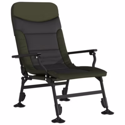 Chaise de pêche avec accoudoir pliable vert vidaXL