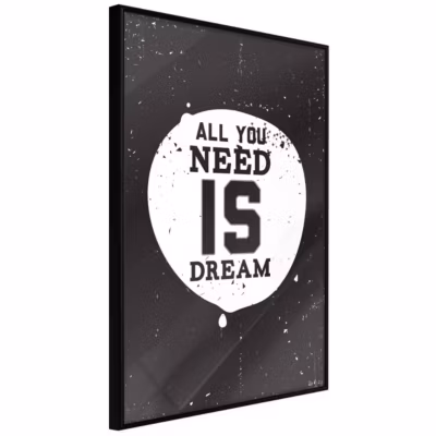 Affiche Murale Encadrée « All You Need » 21 x 30 cm Noir