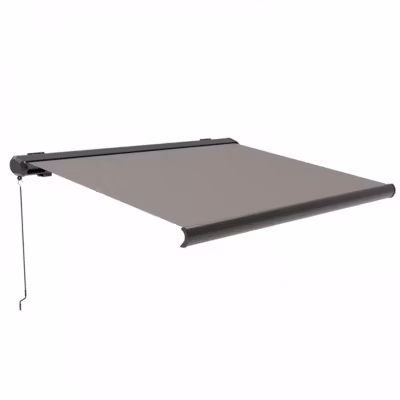 Store banne coffre integral 2.95×2.5m aluminium taupe  Oviala