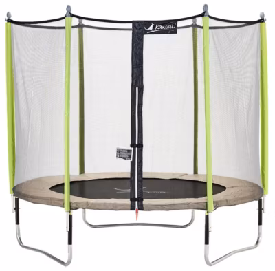 Trampoline de jardin 305 cm + filet de sécurité  JUMPI Taupe/Vert 300