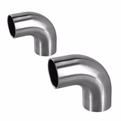 2 x Raccord 90 degrés arrondi pour main courante bois diam. 42,4 mm – Inox 304