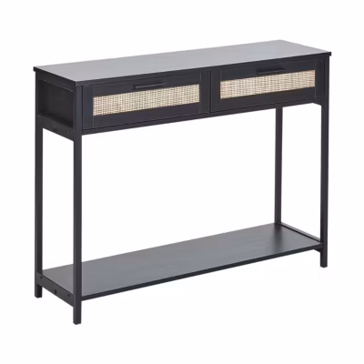 Table console avec façade en rotin OPOCO