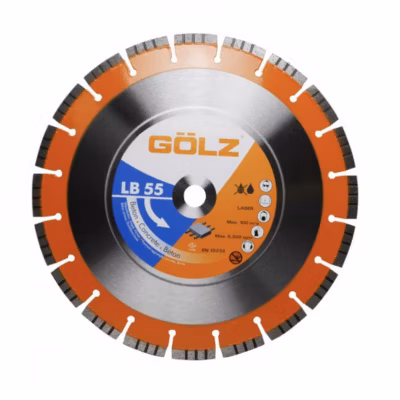 GÖLZ – Disque diamant LB55, coupe à sec et à eau – pour découpeuse ou scie à sol- 400 mm / alésage 20 mm