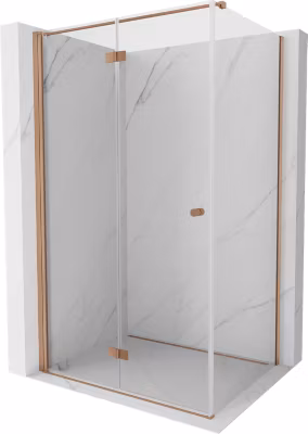 Mexen Mist-F cabine de douche pliante gauche 110 x 100 cm, transparent, cuivre brossé – 8A6T-110-100-65-00-L
