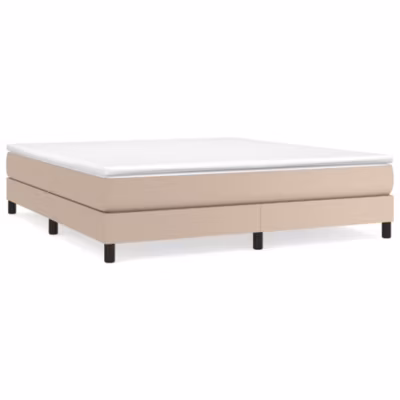 Lit double, Lit adulte, Cadre de lit à ressorts cappuccino 180×200 cm similicuir