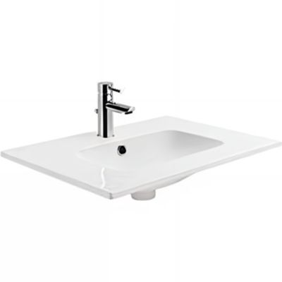Vasque à encastrer sur plan de toilette ou à poser sur meuble SANINDUSA 101×46 hauteur 15cm (mitigeur et vidage non inclus)