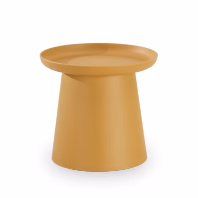 Table d&rsquo;appoint ronde en polypropylène 50cm diam jaune – Murano