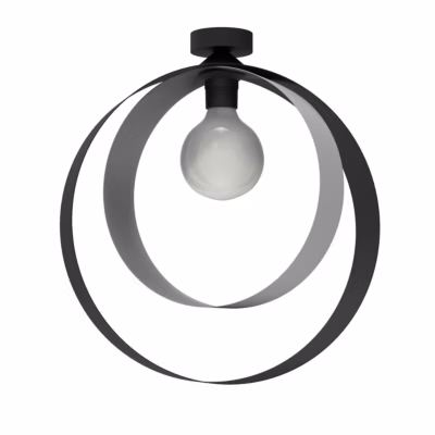 LUMICOM – NUCLEO Plafonnier, 1X E27, max 42W, métal, noir/gris, D.40cm