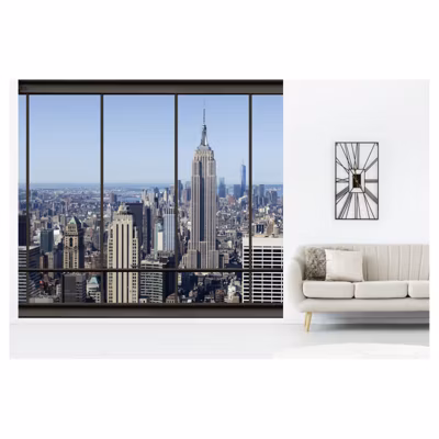 Papier peint intissé PENTHOUSE NEW YORK 300 x 270 cm (LxH) – Tapisserie murale panoramique XXL, Made in France par Scenolia