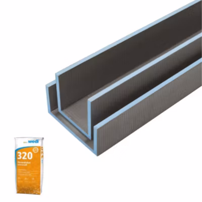 Coffre d&rsquo;habillage WEDI Mensolo U 260 x 30 x 15 cm + Colle 320