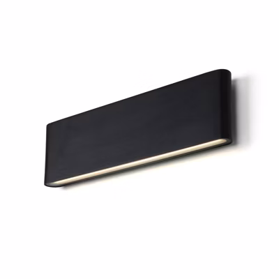ALPINALUZ Aplique LED Exterior/Interior 20W 4000K IP54 Negro  Aluminio Rectangular 300 mm, Luz Arriba y Abajo