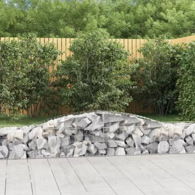 vidaXL 8x Paniers à Gabions Arqués Cages à Gabions Arquées Murs de Gabion Barrières de Jardin Terrasse Extérieur 3146963