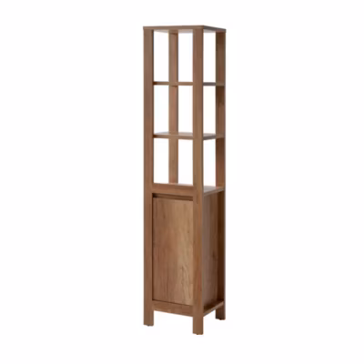 Colonne salle de bain KALUNA 186 cm  Coloris bois de noyer  Style rustique à poser