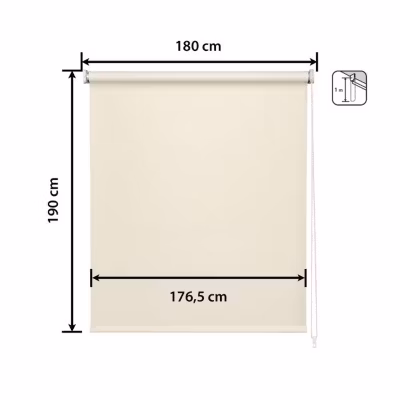 Store Enrouleur Occultant Blackout – Easydeco – Beige – 180 x 190 cm