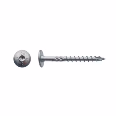 50 Vis Bois Tête Ronde Larges Torx T40 8 x 320 mm – Zingué blanc – D-Work