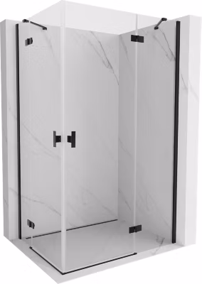 Mexen Mist-H Duo cabine de douche pivotante droite 85 x 120 cm, transparent, noir – 8A5-085L-120P-70-00