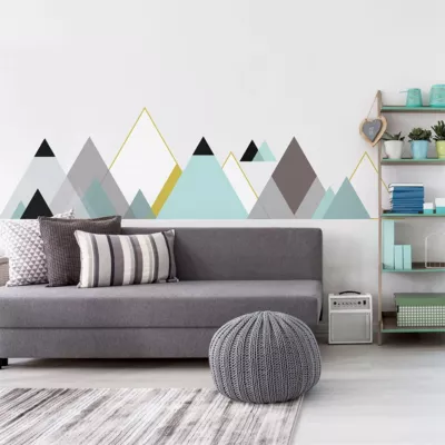 Stickers muraux – Décoration chambre salon – Autocollant Sticker mural géant montagnes scandinaves MATRA – 95x135cm