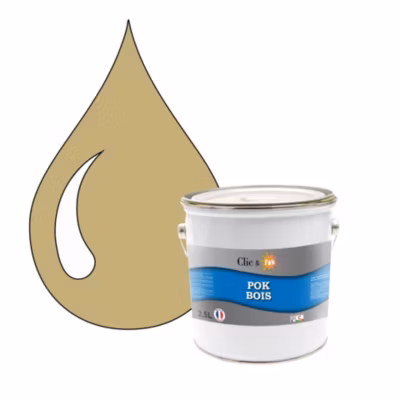 Peinture extérieure bois – Résistante aux intempéries POK BOIS – 2,5L – RAL 1001 – Beige – Clic & Pok