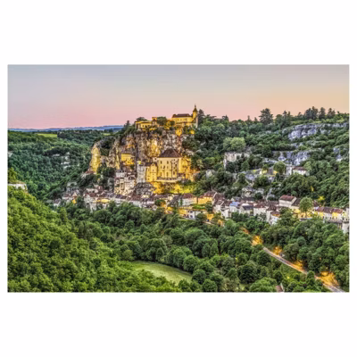 Brise vue imprimé ROCAMADOUR, H.2 x L.3 m, 100% occultant, Made in France par Scenolia + kit de fixation offert