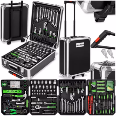 Coffre à outils en aluminium 1 200 pièces large gamme, forme ergonomique