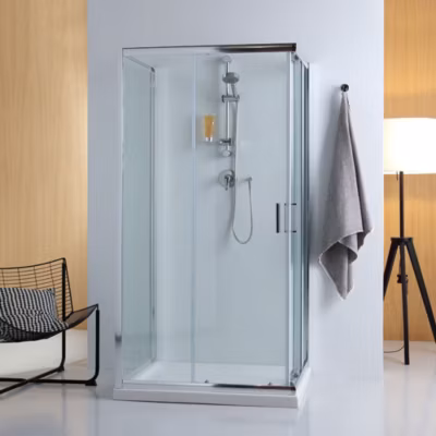 Porte De Douche 3 Faces 70X70x70 Avec Deux Côtés Coulissants Et Un Côté Fixe – Giada