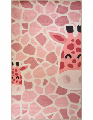 Tapis Enfant GIRAFE Rose – 80x150cm