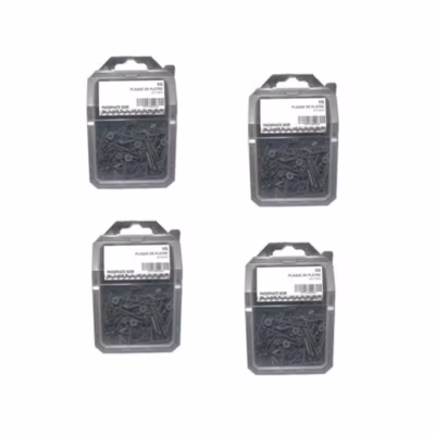 4 Coques de 100 Vis Plaque de Plâtre Tête Trompette Phillips 3.5 x 25 mm – Phosphaté Noir – D-Work