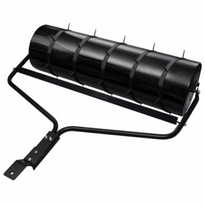Rouleau de jardin et de pelouse à tirer avec pinces aérateur noir 63 L en fer vidaXL
