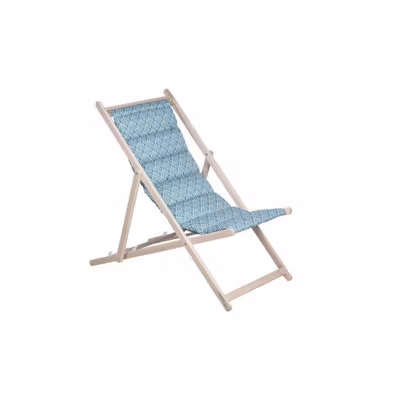 JARDIN PRIVE Chilienne matelassée Danemark blue structure en bois massif